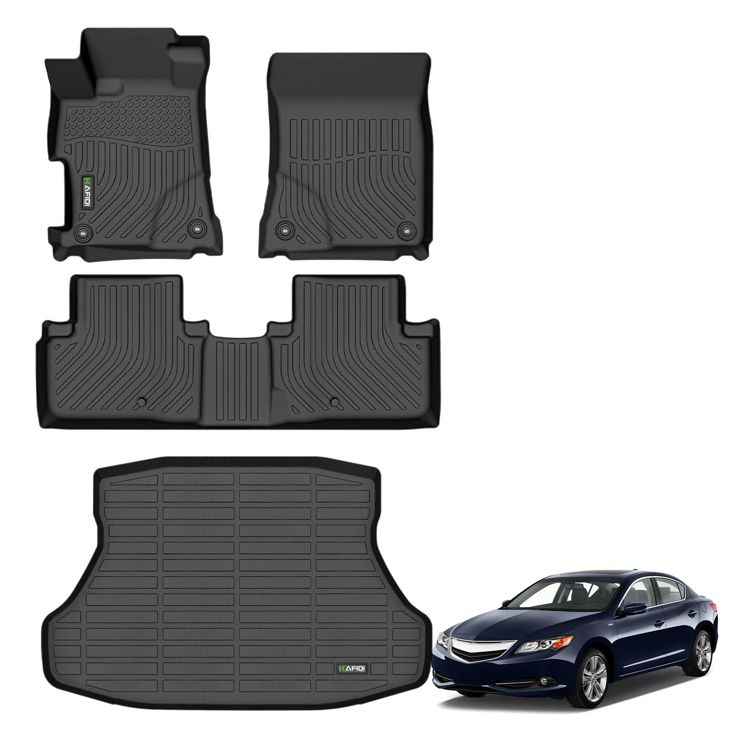 HAFIDI TPE all weather full set of floor mats & cargo liner for Acura ILX 2013-2022